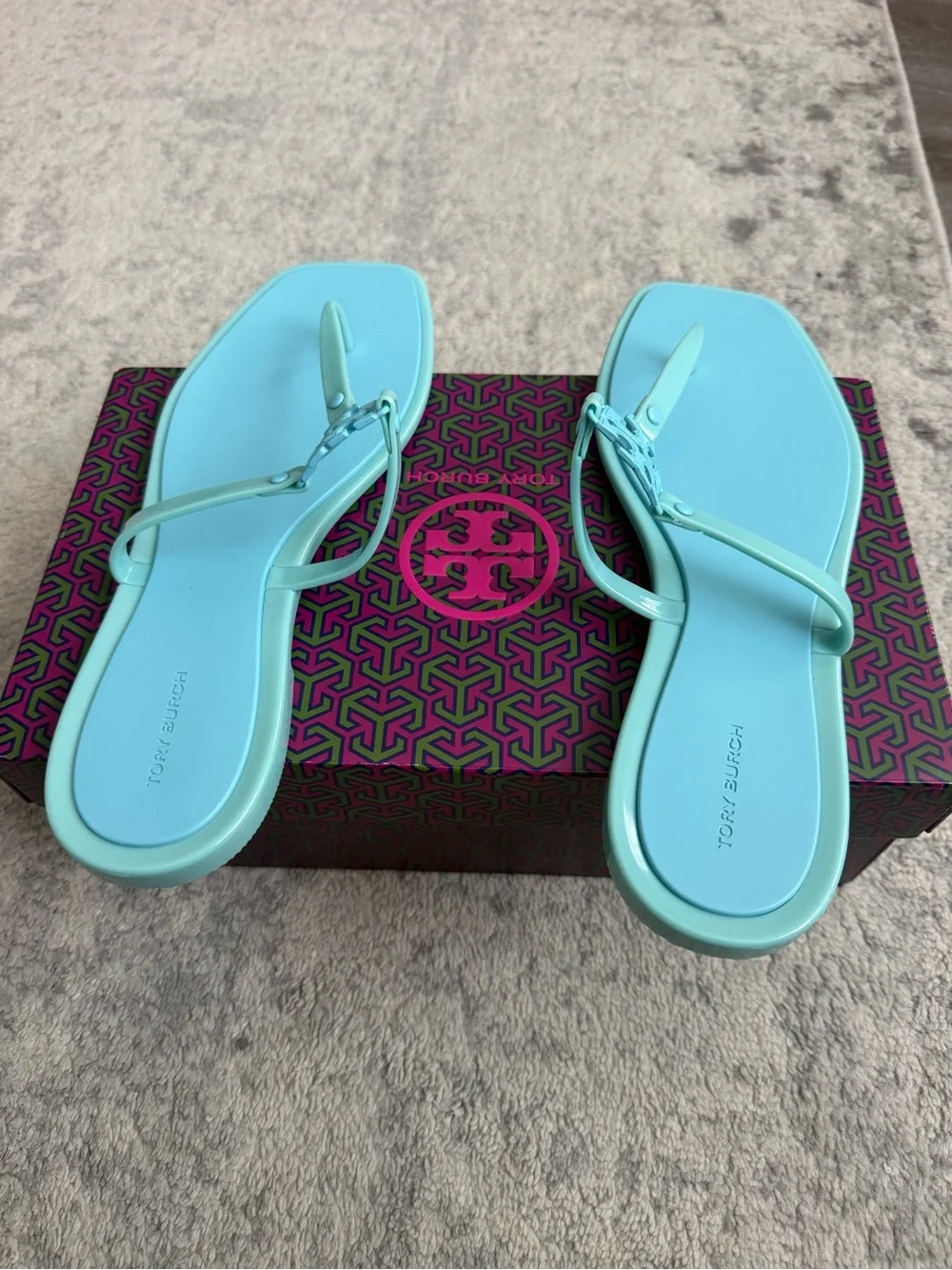 Tory Burch Women's Roxanne Jelly Sandals, Island Blue/Island Blue, 10 Medium US